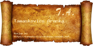 Tamaskovics Aranka névjegykártya